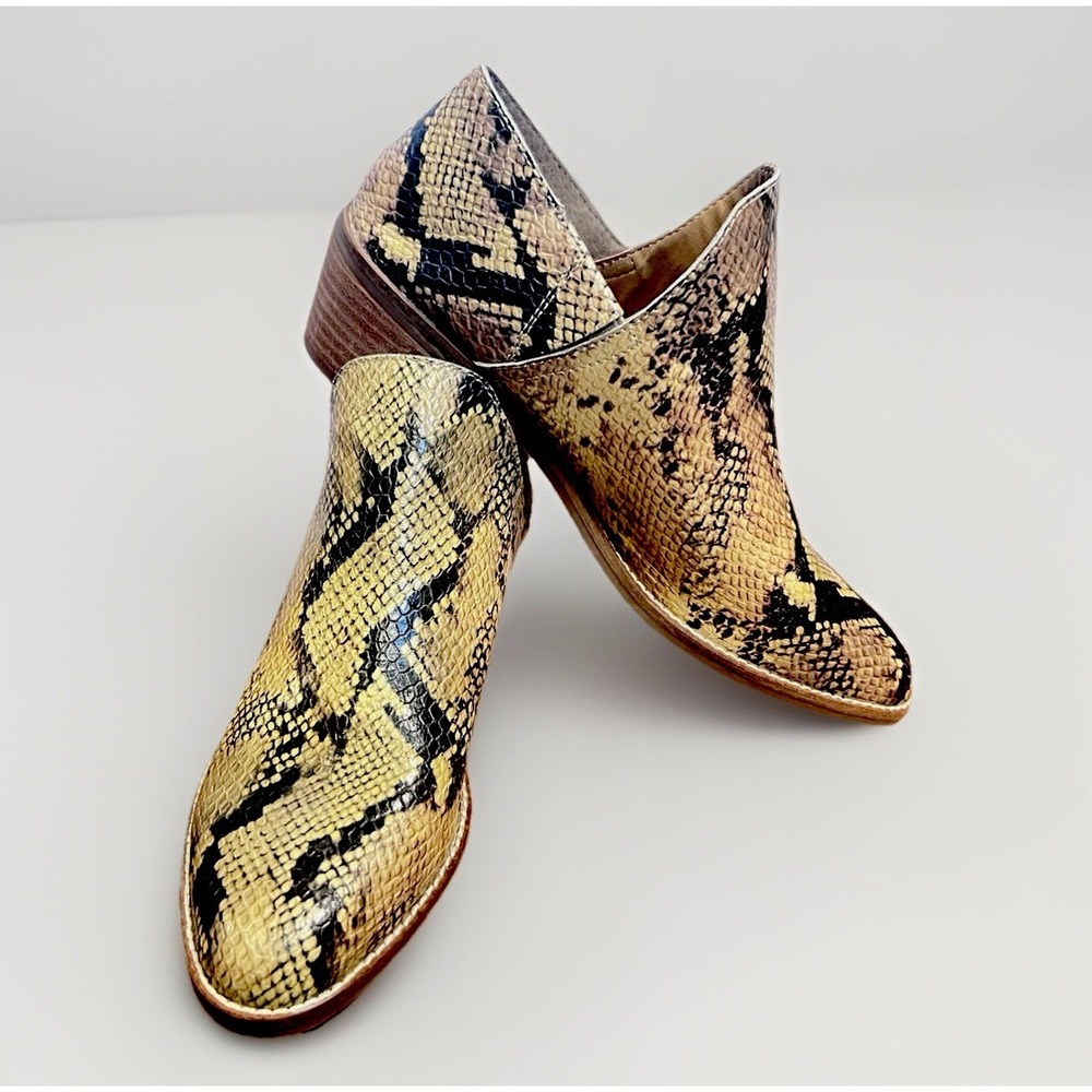 Lucky Brand Women's Kenree Leather Snake Pattern Ankle Booties‎ Sz 11 Western